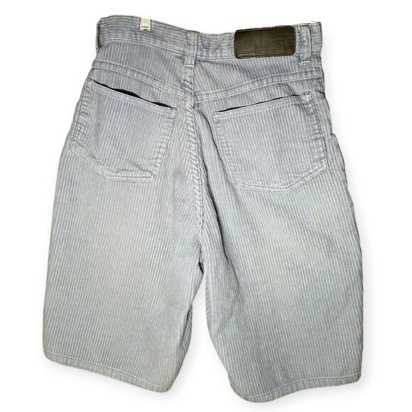 VTG Badge 90s Corduroy Shorts Women’s 16R Blue Relaxed Fit High Waist Baggy Surf - Picture 2 of 9
